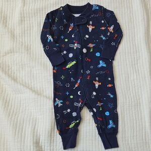 Hanna Andersson Blue Space-Themed Kids Footie